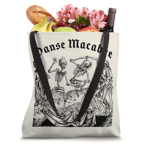 Dancing Skeletons - Dance of Death, Danse Macabre Medieval Tote Bag