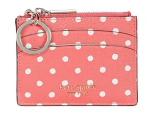 kate spade new york spencer dots coin card case peach melba multi one size