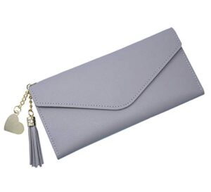 womens wallet ultra slim pu leather credit card holder clutch hand holding trendy wallets for women(purple)