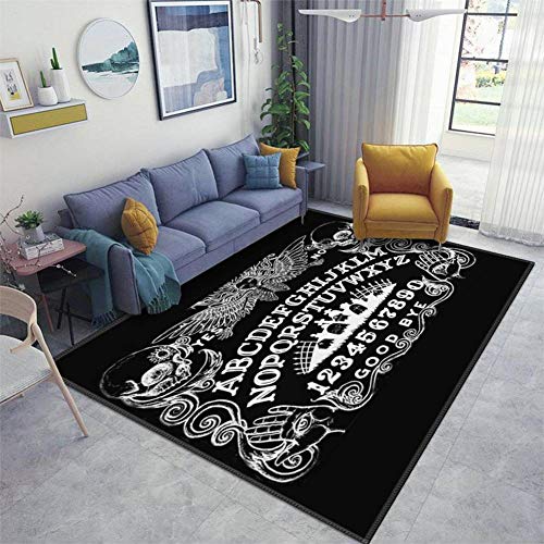 Black Ouija Area Rugs Non-Slip Floor Mat Doormats Home Runner Rug Carpet for Bedroom Indoor Outdoor Kids Play Mat Nursery Throw Rugs Yoga Mat