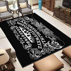 Black Ouija Area Rugs Non-Slip Floor Mat Doormats Home Runner Rug Carpet for Bedroom Indoor Outdoor Kids Play Mat Nursery Throw Rugs Yoga Mat