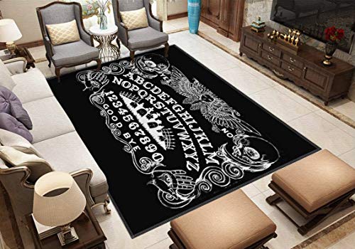 Black Ouija Area Rugs Non-Slip Floor Mat Doormats Home Runner Rug Carpet for Bedroom Indoor Outdoor Kids Play Mat Nursery Throw Rugs Yoga Mat