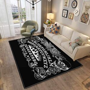 Black Ouija Area Rugs Non-Slip Floor Mat Doormats Home Runner Rug Carpet for Bedroom Indoor Outdoor Kids Play Mat Nursery Throw Rugs Yoga Mat