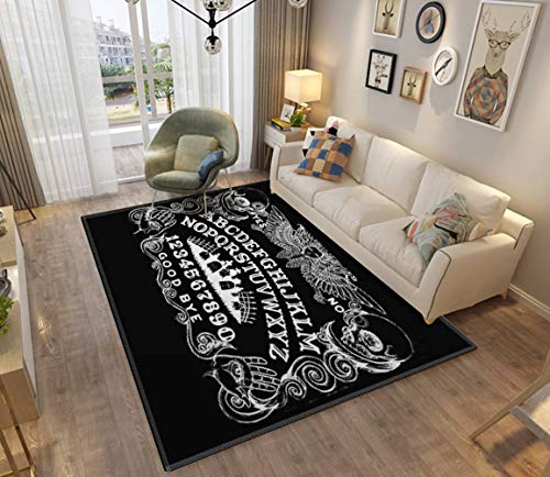 Black Ouija Area Rugs Non-Slip Floor Mat Doormats Home Runner Rug Carpet for Bedroom Indoor Outdoor Kids Play Mat Nursery Throw Rugs Yoga Mat