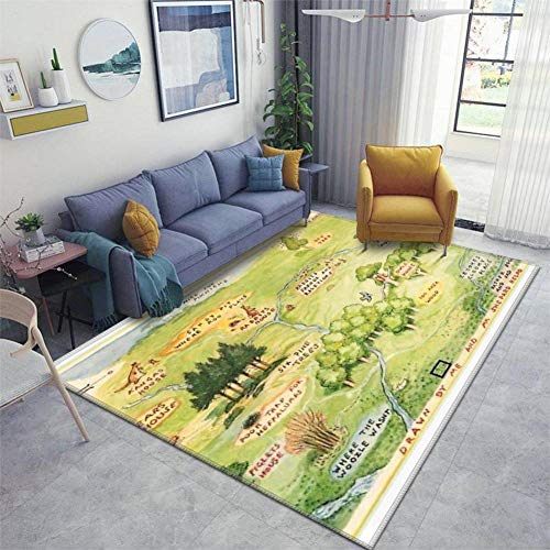 map Area Rugs Non-Slip Floor Mat Doormats Home Runner Rug Carpet for Bedroom Indoor Outdoor Kids Play Mat Nursery Throw Rugs Yoga Mat