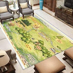 map Area Rugs Non-Slip Floor Mat Doormats Home Runner Rug Carpet for Bedroom Indoor Outdoor Kids Play Mat Nursery Throw Rugs Yoga Mat