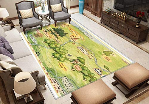 map Area Rugs Non-Slip Floor Mat Doormats Home Runner Rug Carpet for Bedroom Indoor Outdoor Kids Play Mat Nursery Throw Rugs Yoga Mat