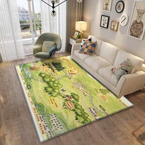 map Area Rugs Non-Slip Floor Mat Doormats Home Runner Rug Carpet for Bedroom Indoor Outdoor Kids Play Mat Nursery Throw Rugs Yoga Mat