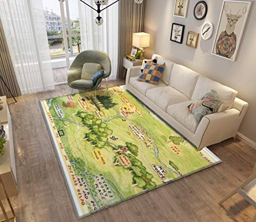 map Area Rugs Non-Slip Floor Mat Doormats Home Runner Rug Carpet for Bedroom Indoor Outdoor Kids Play Mat Nursery Throw Rugs Yoga Mat