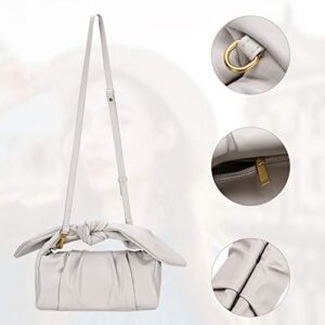 Beauty yaya Womens Pouch Dumpling Crossbody Bag Cloud Handbag (Beige)