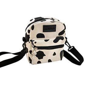 women girls cartoon cow print shoulder crossbody bag lady tote satchel purse 1#