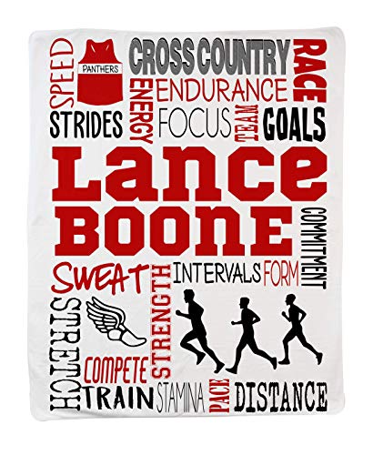 Personalized Custom Sports Throw Blanket for Adults, Teens, Children & Kids! Fun, Bright Graphics Blanket (Cross Country (Boy))