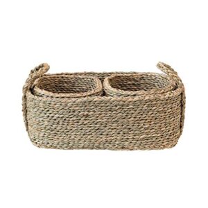 bloomingville hand-woven seagrass nested, natural, set of 3 basket, 3