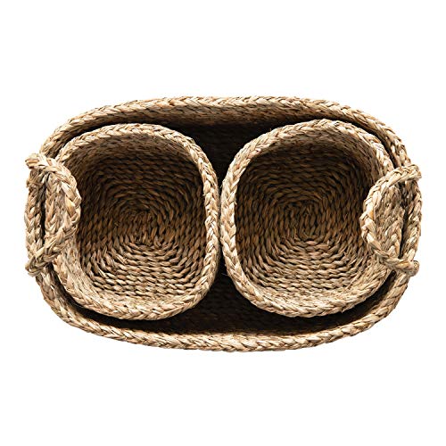 Bloomingville Hand-Woven Seagrass Nested, Natural, Set of 3 Basket, 3