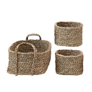 Bloomingville Hand-Woven Seagrass Nested, Natural, Set of 3 Basket, 3