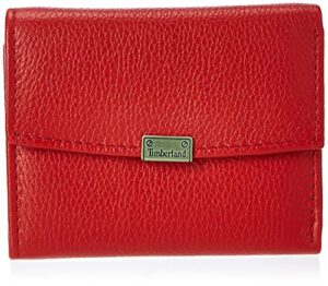 timberland womens leather rfid small indexer snap wallet billfold, red, one size us
