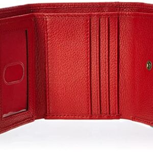 Timberland womens Leather RFID Small Indexer Snap Wallet Billfold, Red, One Size US