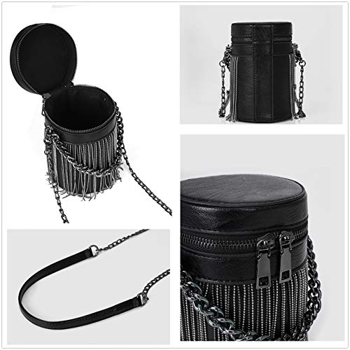 FONETTOS Y2K Punk Bag Tassel Totes Gothic Fringe Bag Women Shoulder Funky Bags Sourpuss Rock Fashion Crossbody Handbag