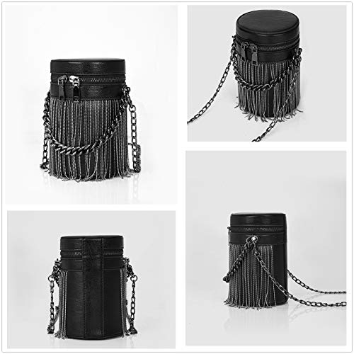 FONETTOS Y2K Punk Bag Tassel Totes Gothic Fringe Bag Women Shoulder Funky Bags Sourpuss Rock Fashion Crossbody Handbag