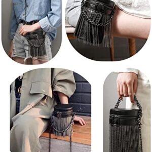 FONETTOS Y2K Punk Bag Tassel Totes Gothic Fringe Bag Women Shoulder Funky Bags Sourpuss Rock Fashion Crossbody Handbag