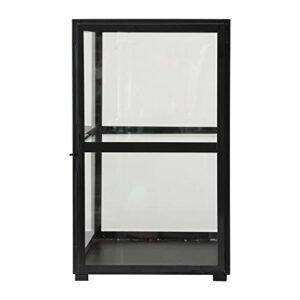 creative co-op metal & glass display 1 shelf, black cabinet