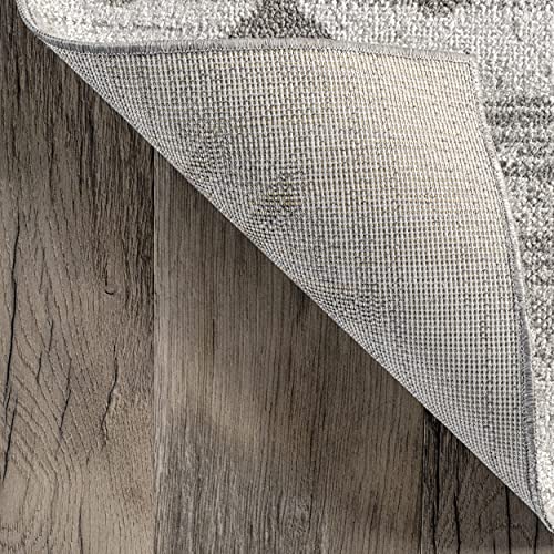 nuLOOM Rhonda Machine Washable Global Inspired Moroccan Area Rug, 3' 3" x 5', Grey