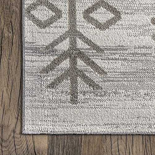 nuLOOM Rhonda Machine Washable Global Inspired Moroccan Area Rug, 3' 3" x 5', Grey