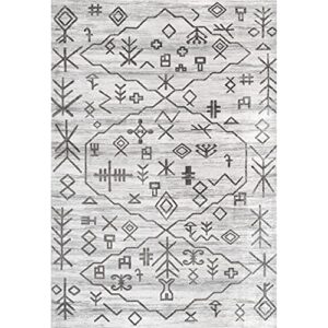 nuLOOM Rhonda Machine Washable Global Inspired Moroccan Area Rug, 3' 3" x 5', Grey