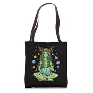 gaia greek goddess pagan mother earth hippie nature witchy tote bag