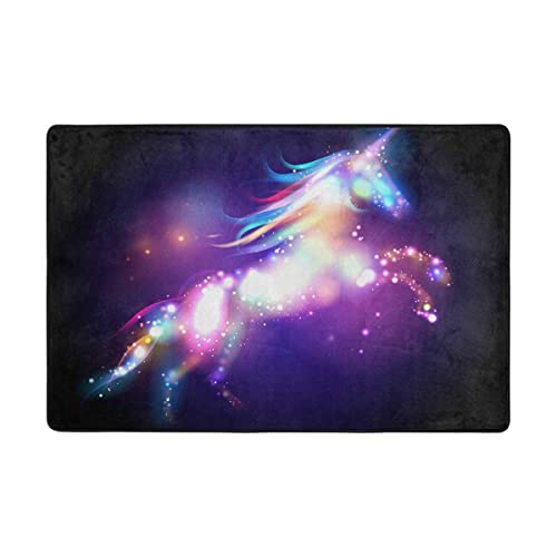 Magic Unicorn Area Rug Fantasy Galaxy Stars Carpet Rugs Floor Mat for Bedroom Living Dining Dorm Room Home Decor 36"×24"