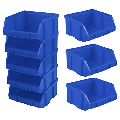 NUOBESTY 10Pcs Stackable Garage Storage Bins Stacking Containers Plastic Storage Bin Package Storage Box Plastic Box Storage Container (Blue)