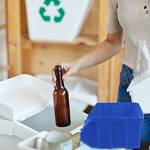 NUOBESTY 10Pcs Stackable Garage Storage Bins Stacking Containers Plastic Storage Bin Package Storage Box Plastic Box Storage Container (Blue)