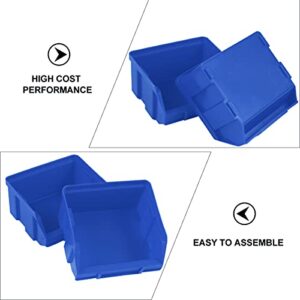 NUOBESTY 10Pcs Stackable Garage Storage Bins Stacking Containers Plastic Storage Bin Package Storage Box Plastic Box Storage Container (Blue)