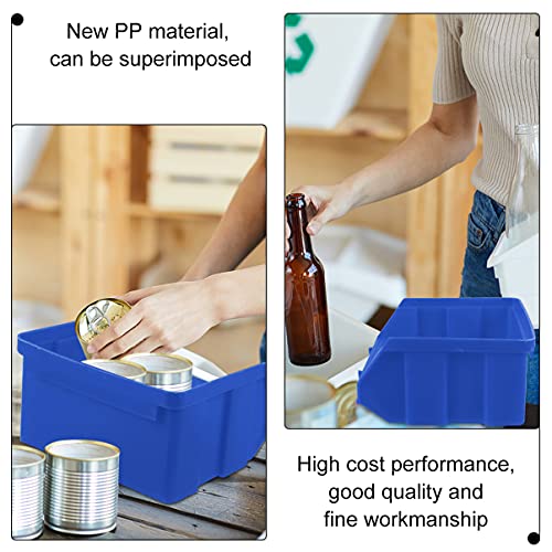 NUOBESTY 10Pcs Stackable Garage Storage Bins Stacking Containers Plastic Storage Bin Package Storage Box Plastic Box Storage Container (Blue)