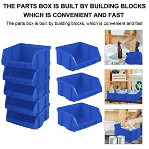 NUOBESTY 10Pcs Stackable Garage Storage Bins Stacking Containers Plastic Storage Bin Package Storage Box Plastic Box Storage Container (Blue)