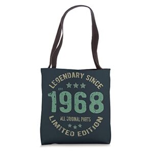55 years old bday legend since 1968 – vintage 55th birthday tote bag