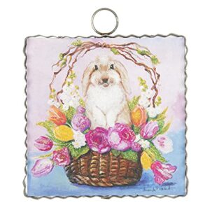 the round top collection – mini hamilton french lop basket – metal & wood