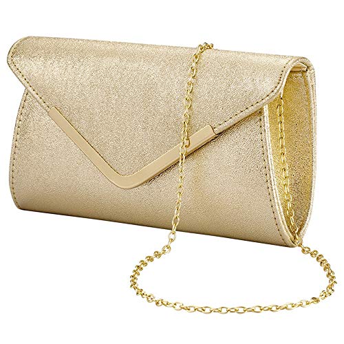 BENCOMOM gold clutch,gold clutch purses for women evening gold purse Shoulder Crossbody Handbags Bridal Prom Wedding Party gold clutch purse