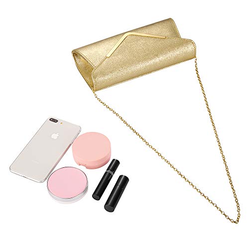 BENCOMOM gold clutch,gold clutch purses for women evening gold purse Shoulder Crossbody Handbags Bridal Prom Wedding Party gold clutch purse