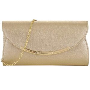 bencomom women gold clutch purses formal evening bags wedding party dressy handbags bridal prom shoulder bag with chain