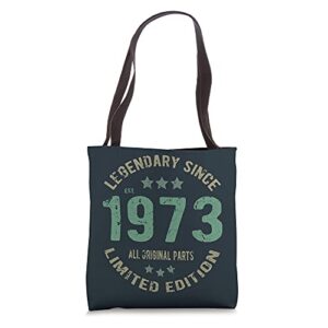 50 Years Old Bday Legend Since 1973 - Vintage 50th Birthday Tote Bag