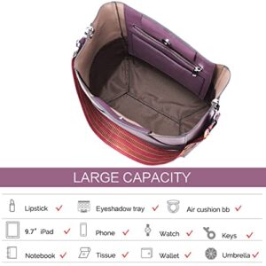 BROMEN Handbags for Women Bucket Bags Vegan Leather Purses and Handbags Crossbody Purse Purple