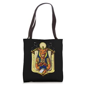 sekhmet egyptian mythology lioness goddess ankh hieroglyphs tote bag