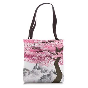 sakura tree japanese pink flower florist cherry blossom tote bag