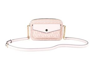 michael kors jet set medium powder blush pvc pocket camera bag crossbody handbag