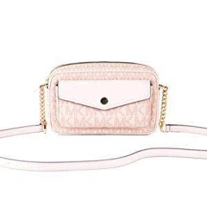 Michael Kors Jet Set Medium Powder Blush PVC Pocket Camera Bag Crossbody Handbag