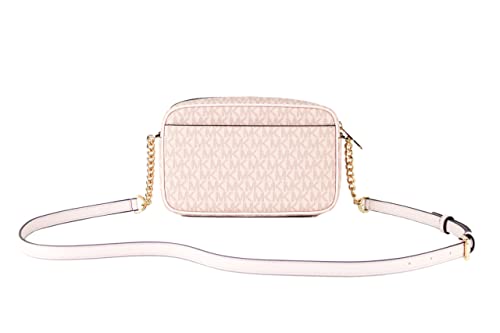 Michael Kors Jet Set Medium Powder Blush PVC Pocket Camera Bag Crossbody Handbag