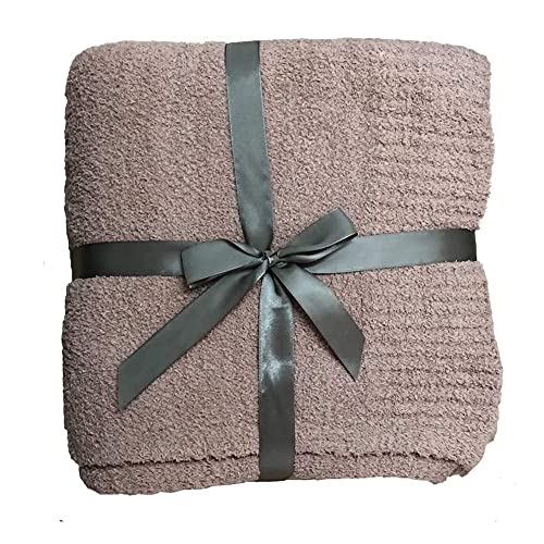 Super Soft Blanket 50”x60” Cozy Throw Blanket Chunky Knit Blanket Fluffy Blankets Throws and Blankets for Couch Sofa Bed Office, Dusty Rose