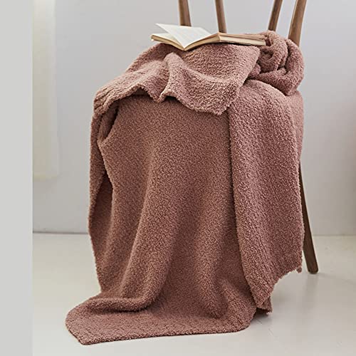 Super Soft Blanket 50”x60” Cozy Throw Blanket Chunky Knit Blanket Fluffy Blankets Throws and Blankets for Couch Sofa Bed Office, Dusty Rose