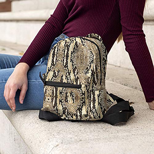 Mini Backpack Purse Snakeskin Leather Satchel School Bag Casual Travel Daypack for Women Girls